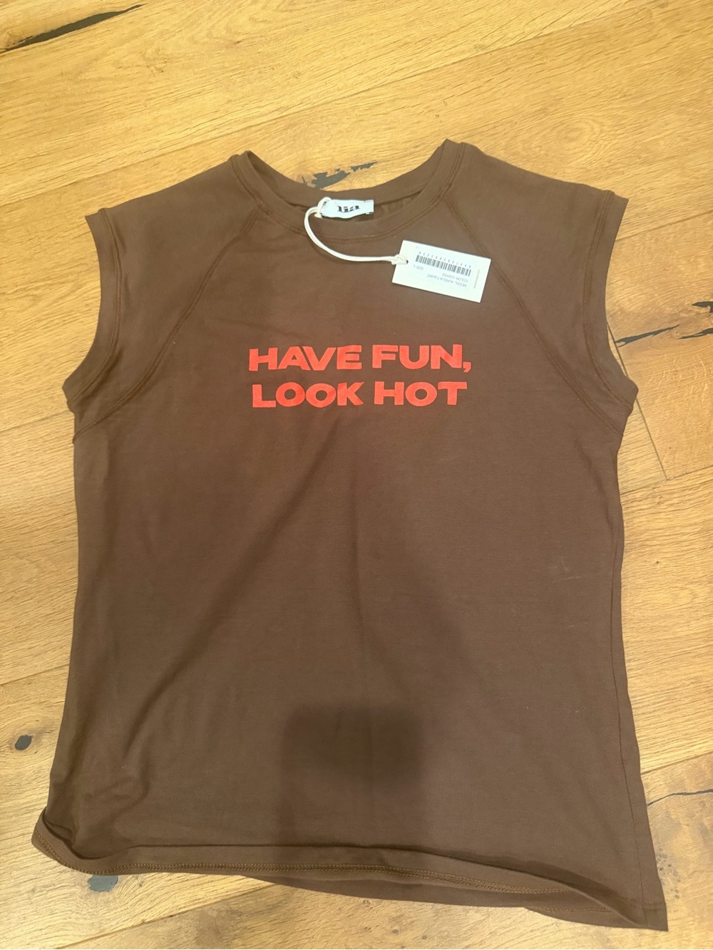 Brown Graphic Tank Top - Have Fun, Look Hot